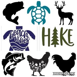 Vinyl Decals Fish Chicken Deer Turtle